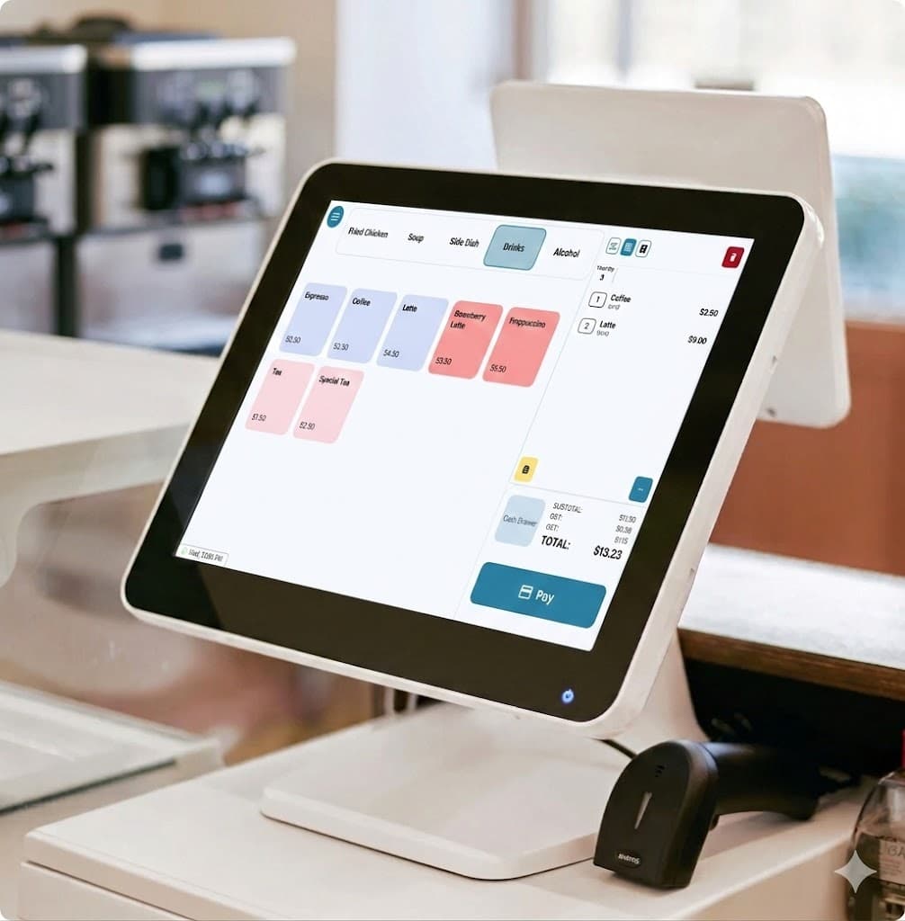 Écran de commande POS Foodteria